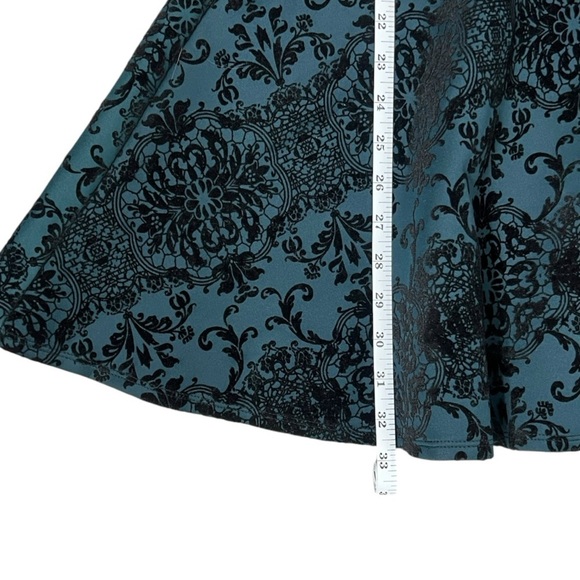 Three Pink Hearts A-Line Green & Black Sleeveless Dress - Size Small - Picture 6 of 13